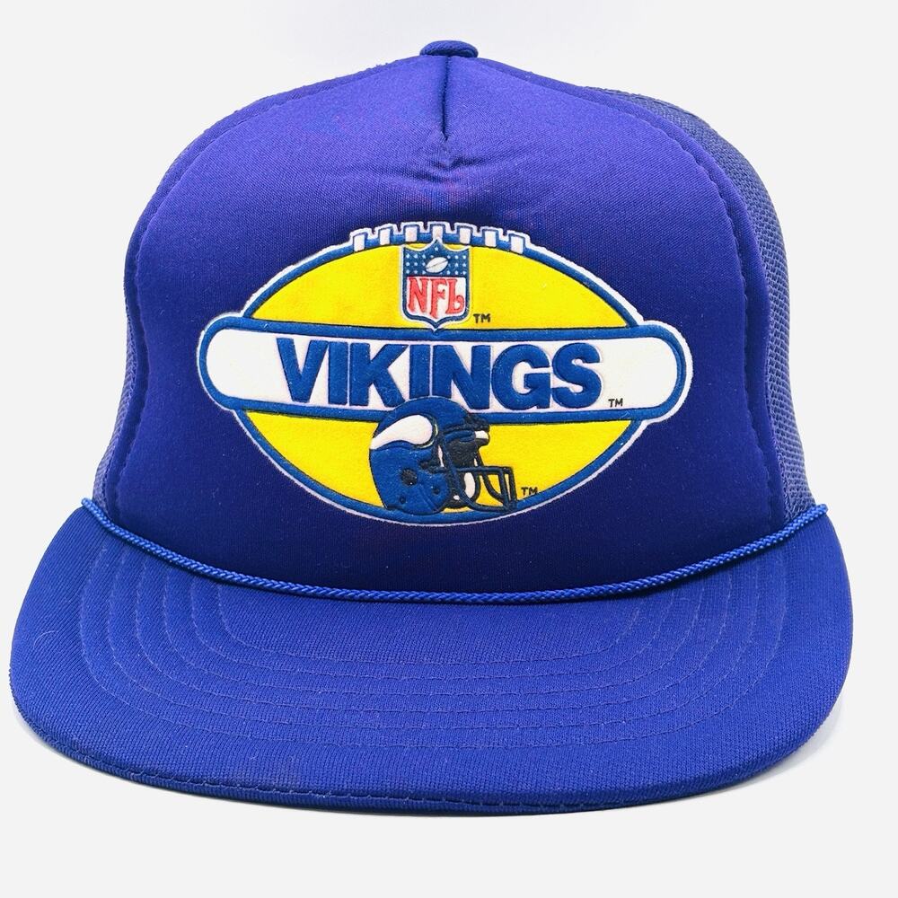 Vintage Minnesota Vikings Trucker Hat SnapBack Purple Gold 80s 90s NFL